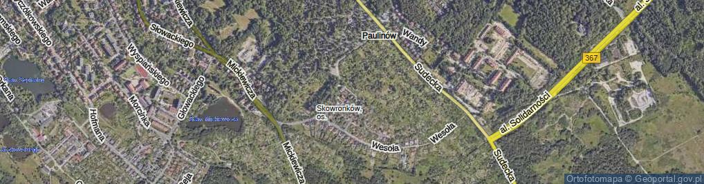 Zdjęcie satelitarne Skowronków ul.